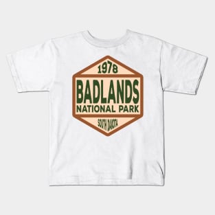 Badlands National Park badge Kids T-Shirt